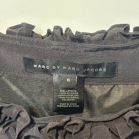 Marc by Marc Jacobs Black Silk Spaghetti Strap Dress Size 6 - Picture 2 of 6